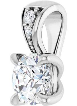 14K White Gold 1/4 Natural Diamond Pendant