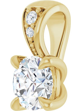 14K White Gold 1/4 Natural Diamond Pendant