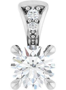 14K White Gold 1/4 Natural Diamond Pendant