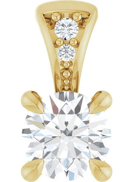 14K White Gold 1/4 Natural Diamond Pendant