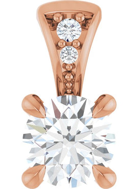 14K White Gold 1/4 Natural Diamond Pendant