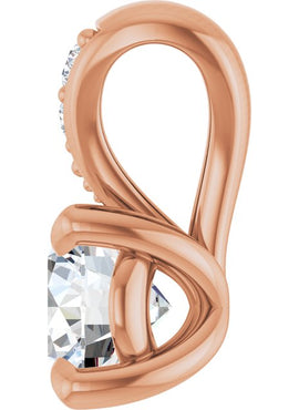 14K White Gold 1/4 Natural Diamond Pendant