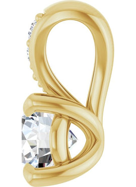 14K White Gold 1/4 Natural Diamond Pendant