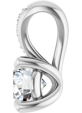 14K White Gold 1/4 Natural Diamond Pendant