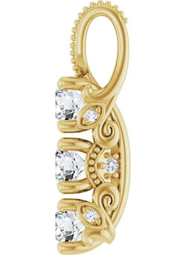 14K Yellow Gold 5/8 CTW Natural Diamond Pendant