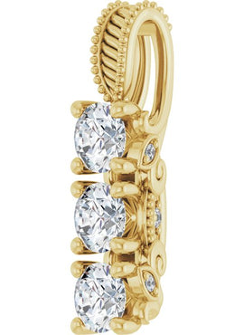 14K Yellow Gold 5/8 CTW Natural Diamond Pendant