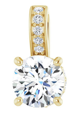 14K Yellow Gold 1/2 CTW Natural Diamond Pendant