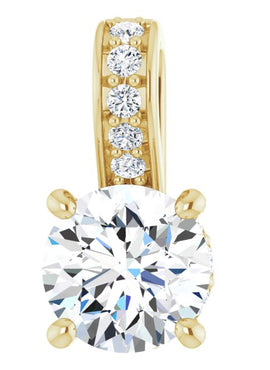 14K Yellow Gold 1/2 CTW Natural Diamond Pendant