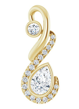 14K White Gold 1/2 CTW Natural Diamond Pendant