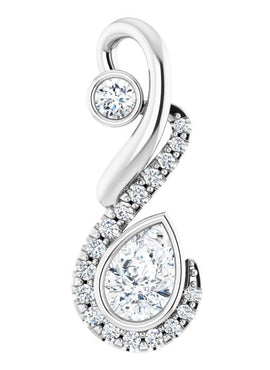 14K White Gold 1/2 CTW Natural Diamond Pendant