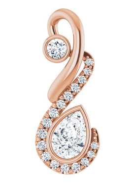 14K White Gold 1/2 CTW Natural Diamond Pendant
