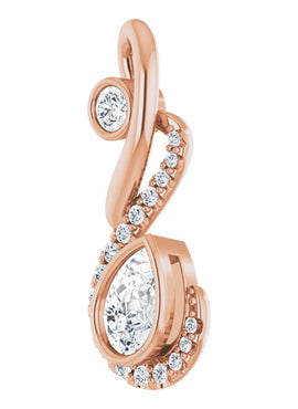 14K White Gold 1/2 CTW Natural Diamond Pendant