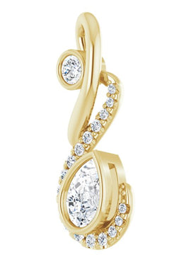 14K White Gold 1/2 CTW Natural Diamond Pendant