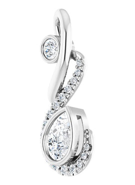 14K White Gold 1/2 CTW Natural Diamond Pendant