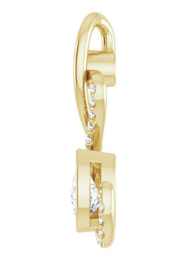 14K White Gold 1/2 CTW Natural Diamond Pendant
