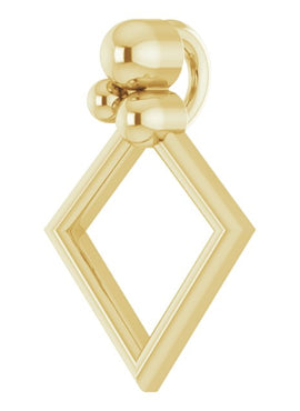 14K White Gold Geometic Pendant