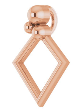 14K White Gold Geometic Pendant