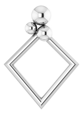 14K White Gold Geometic Pendant
