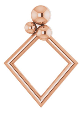 14K White Gold Geometic Pendant