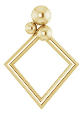 14K White Gold Geometic Pendant