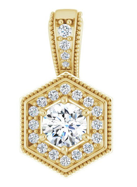 14K Yellow Gold 1/2 CTW Natural Diamond Pendant