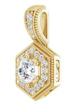 14K Yellow Gold 1/2 CTW Natural Diamond Pendant