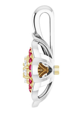 14K White Gold Natural Ruby & 1/6 CTW Natural Diamond Pendant