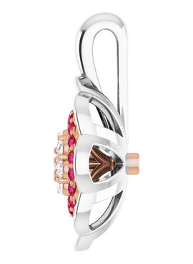 14K White Gold Natural Ruby & 1/6 CTW Natural Diamond Pendant