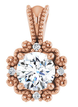 14K Rose Gold 3/8 CTW Natural Diamond Pendant