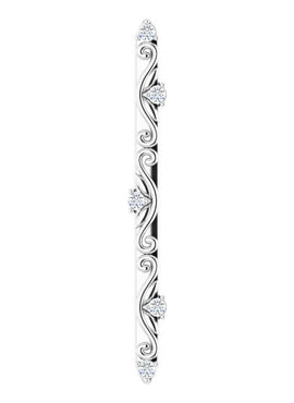 14K White Gold .07 CTW Natural Diamond Vintage-Inspired Vertical Bar Pendant