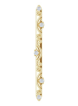 14K White Gold .07 CTW Natural Diamond Vintage-Inspired Vertical Bar Pendant