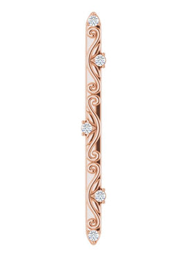 14K White Gold .07 CTW Natural Diamond Vintage-Inspired Vertical Bar Pendant