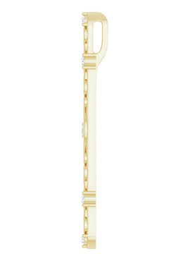 14K White Gold .07 CTW Natural Diamond Vintage-Inspired Vertical Bar Pendant