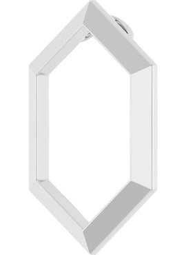 14K White Gold 21.68x14.55 mm Geometric Pendant