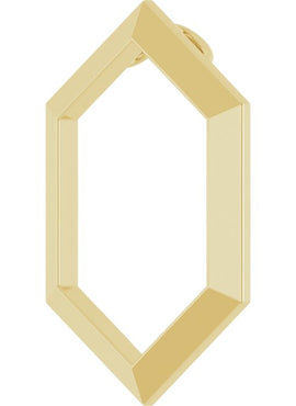14K White Gold 21.68x14.55 mm Geometric Pendant