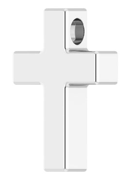 14K White Gold Petite Cross Slide Pendant