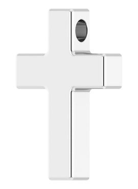 14K White Gold Petite Cross Slide Pendant
