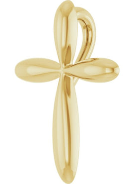 14K White Gold 14.65x11.2 mm Cross Pendant