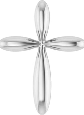 14K White Gold 14.65x11.2 mm Cross Pendant