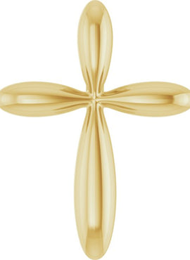14K White Gold 14.65x11.2 mm Cross Pendant