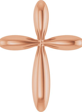 14K White Gold 14.65x11.2 mm Cross Pendant
