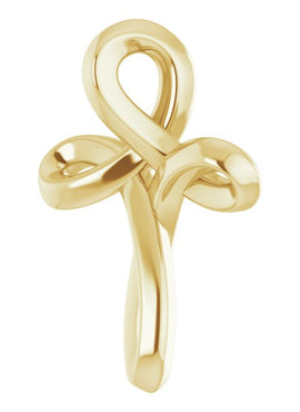 14K White Gold Youth Cross Pendant