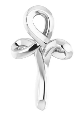14K White Gold Youth Cross Pendant
