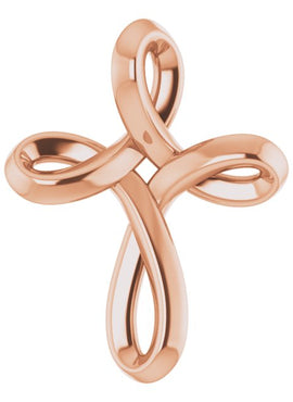 14K White Gold Youth Cross Pendant