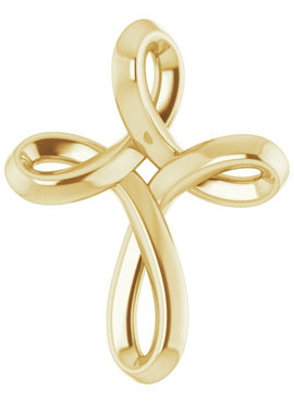 14K White Gold Youth Cross Pendant