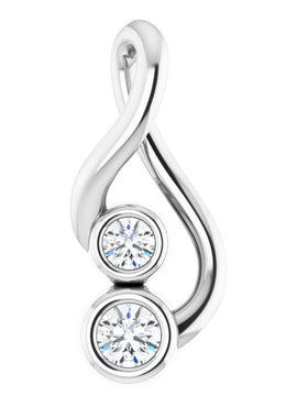 14K White Gold .07 CTW Natural Diamond Hold You Forever® Pendant