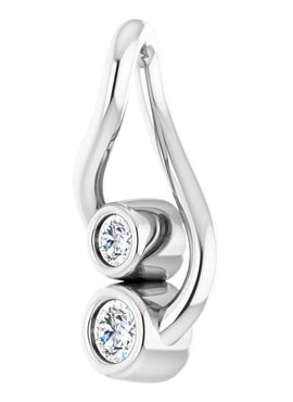 14K White Gold .07 CTW Natural Diamond Hold You Forever® Pendant