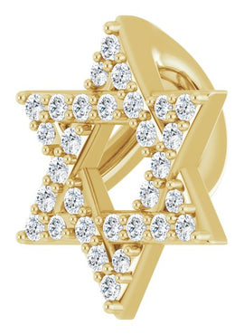 14K Yellow Gold 1/10 CTW Natural Diamond Star of David Pendant