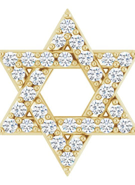 14K Yellow Gold 1/10 CTW Natural Diamond Star of David Pendant