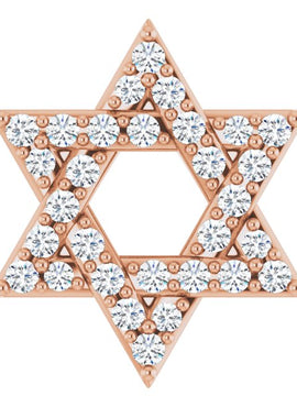 14K Yellow Gold 1/10 CTW Natural Diamond Star of David Pendant